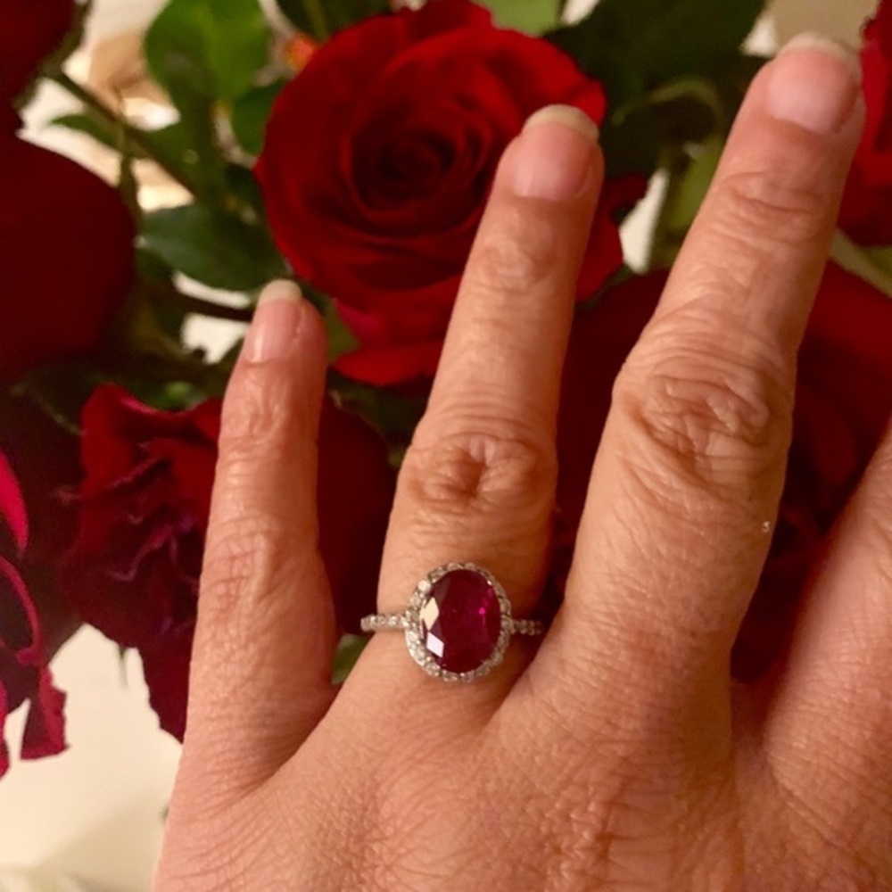 Sterling Forever - Sterling Silver Ruby CZ Ring 💍